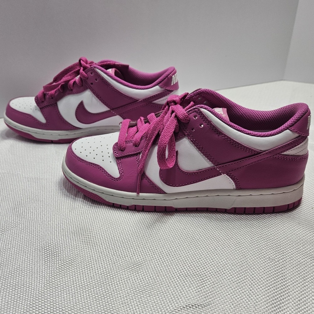 Nike Dunk Low BG White/Active Fuchsia FJ0704-100 Size 6 Youth 7.5 Women
